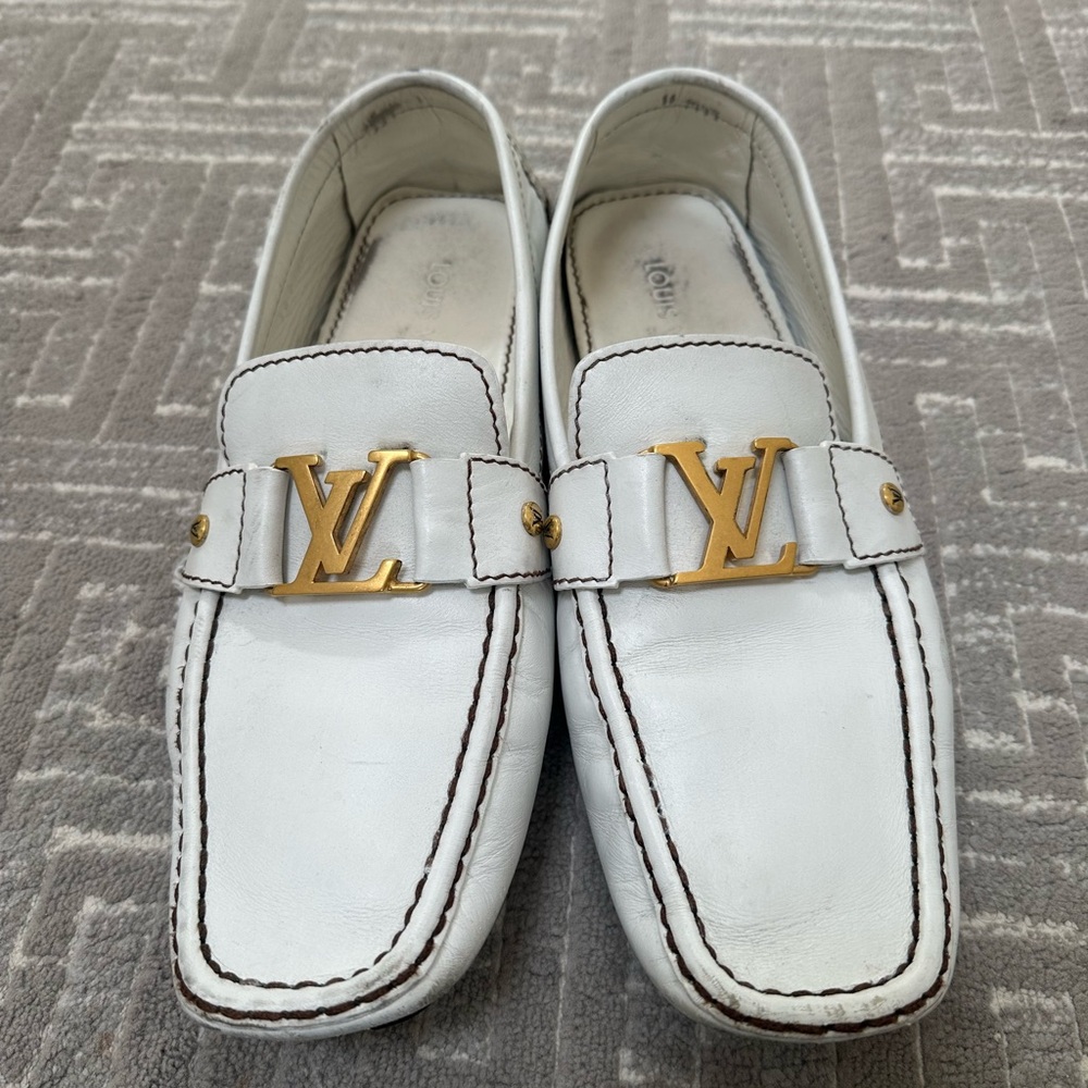 Louis Vuitton men’s loafers in white size 10